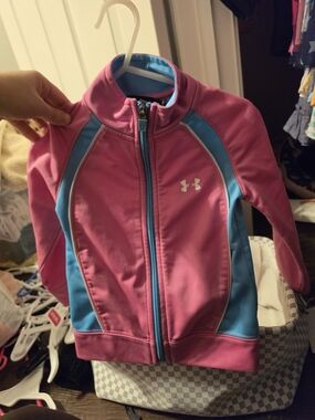 Under Armour Girls' Pink & Blue Zip-Up Swim Jacket